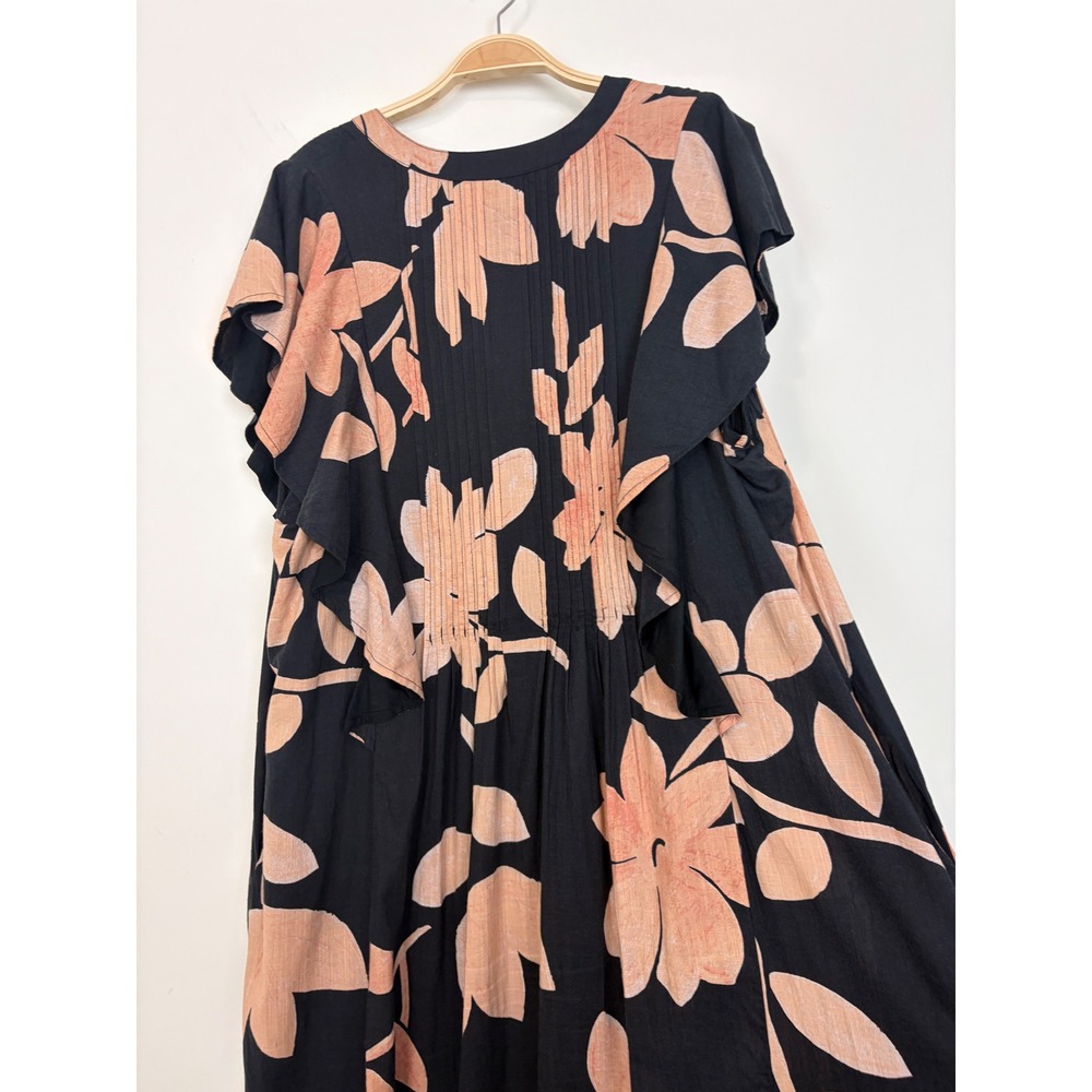 Anthropologie Maeve Cassandra Floral Maxi Dress Size 1X Black Peach Resort Boho - Picture 9 of 16